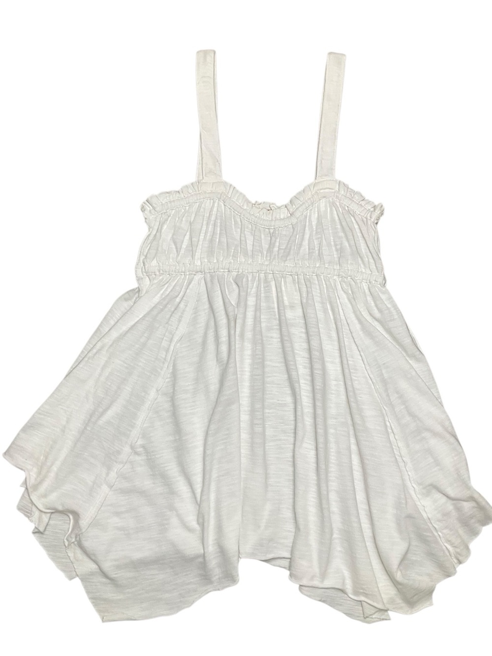 Free People Women’s Amaryllis White Sleeveless Handkerchief-Hem Tank Medium NWT